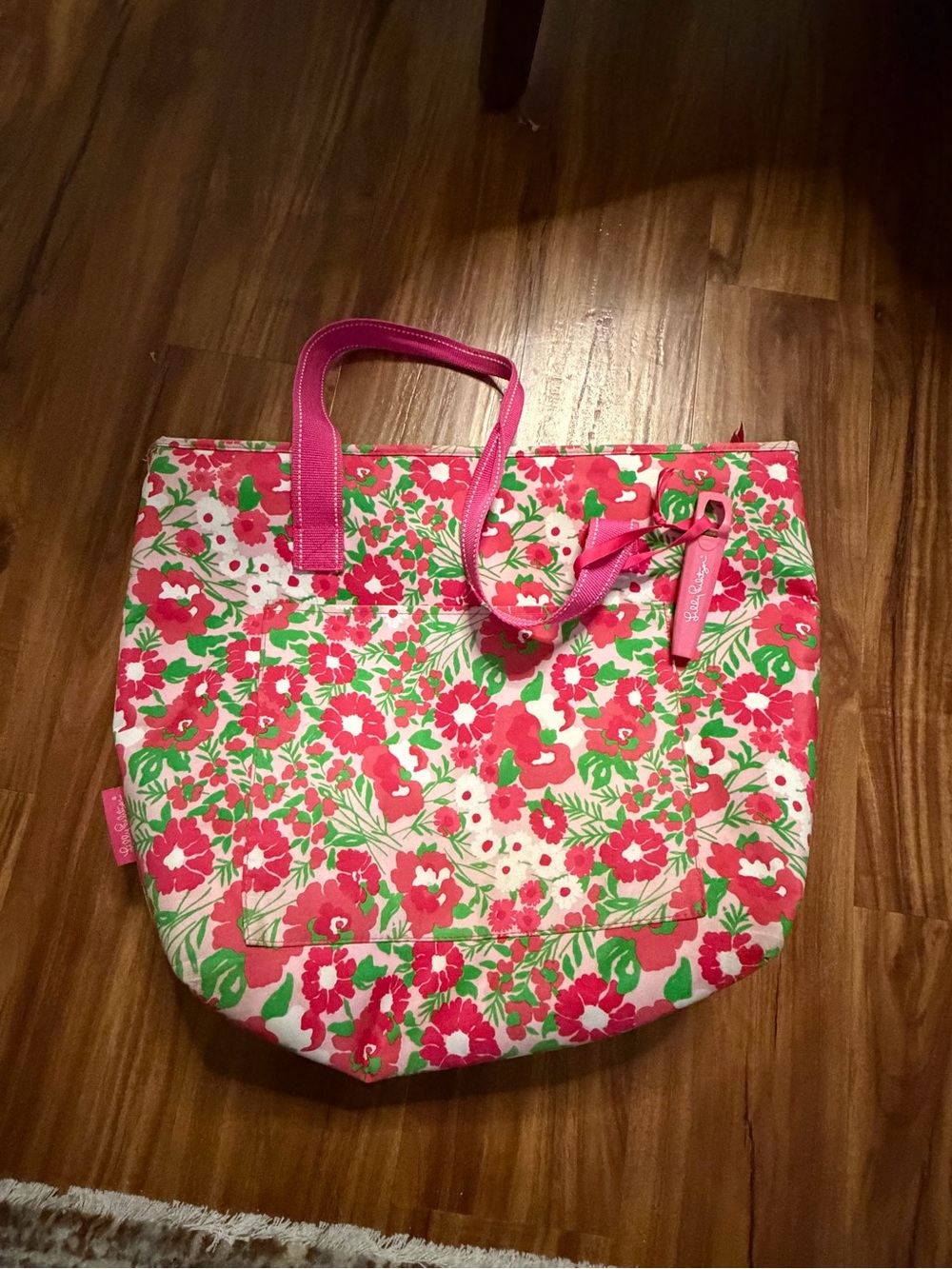 Lilly Pulitzer Pink and Green Floral Insulated Tote